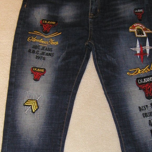 FC 2503 MEN Vouge Fashion (Size 36 Long) Distressed  Denim (Straight Leg) - Picture 4 of 16